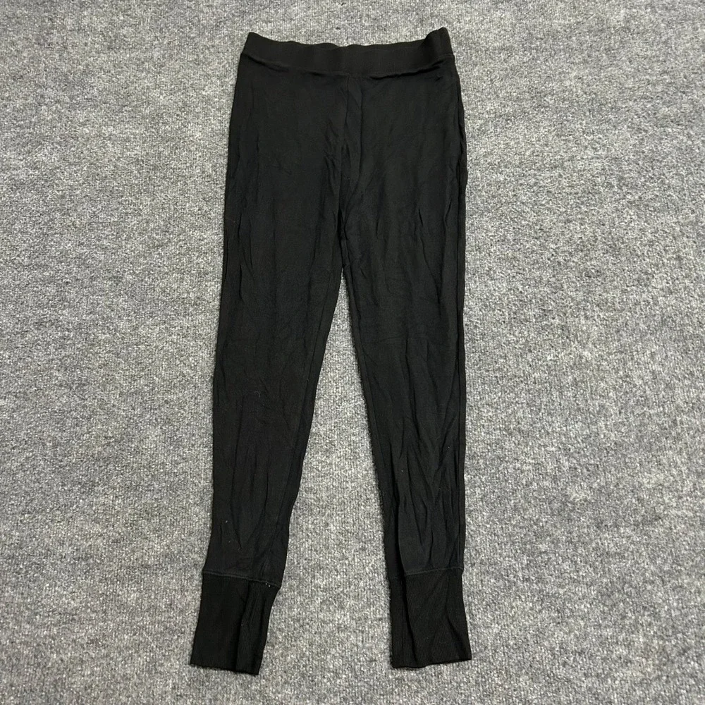 Victoria's Secret Leggings Womens Size M Black Modal Ribbed Cuff Lounge Pajamas